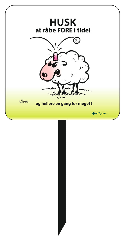 Golfskilt: Husk at råbe Fore