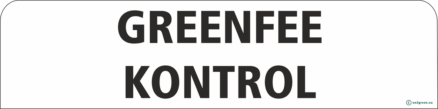 Greenfee kontrol skilt til golfbil
