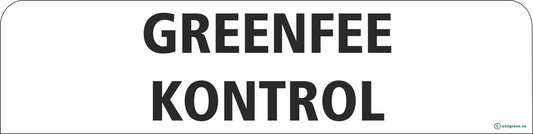 Greenfee kontrol skilt til golfbil