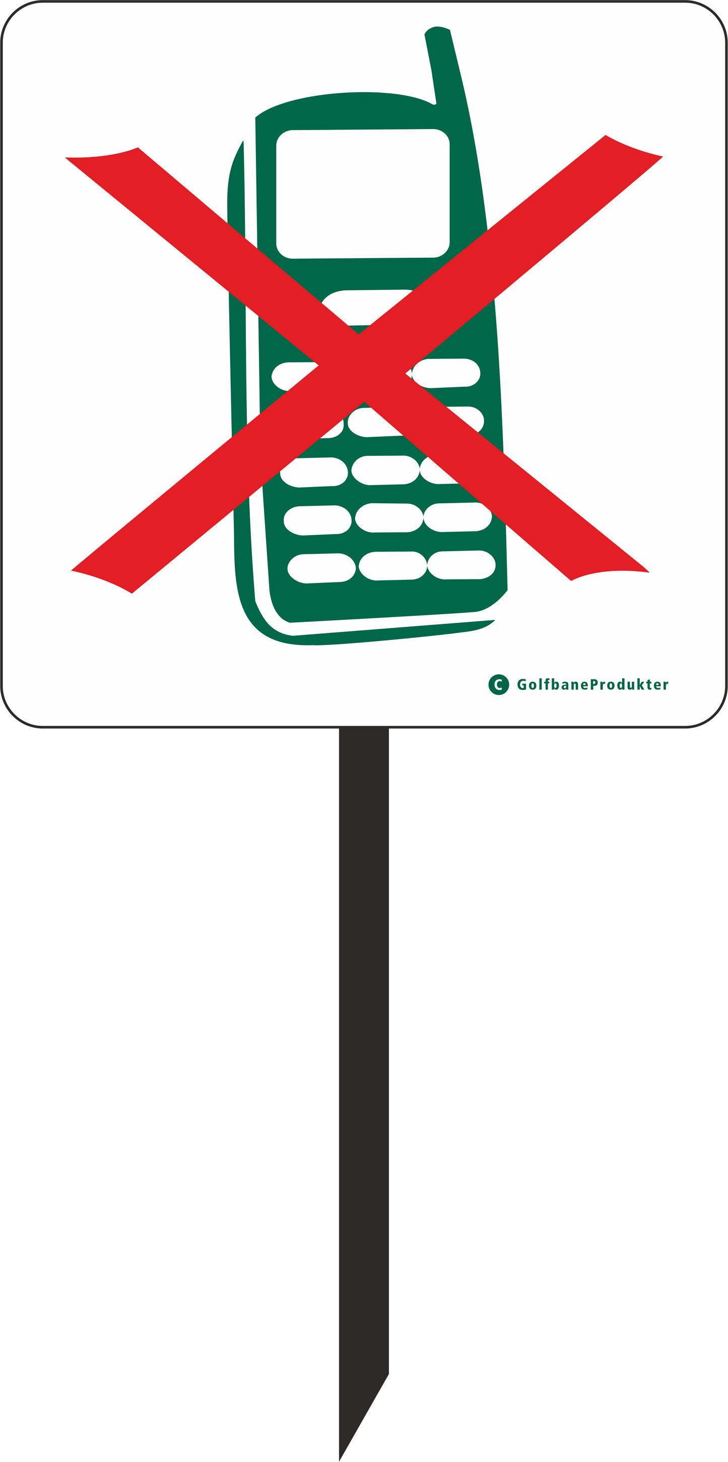 Golfskilt: Ingen mobiltelefon