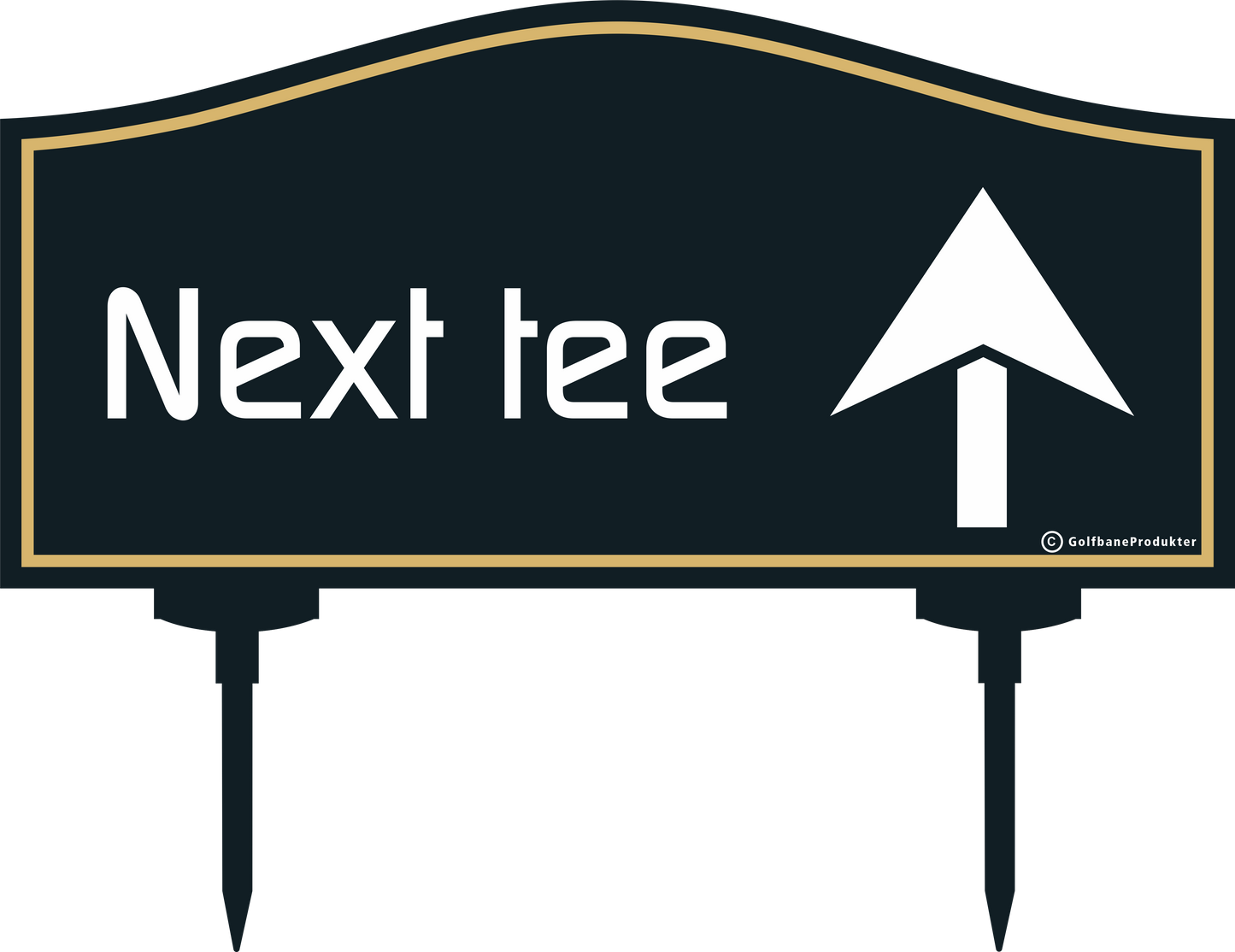 Golfskilt: NEXT TEE - pil op