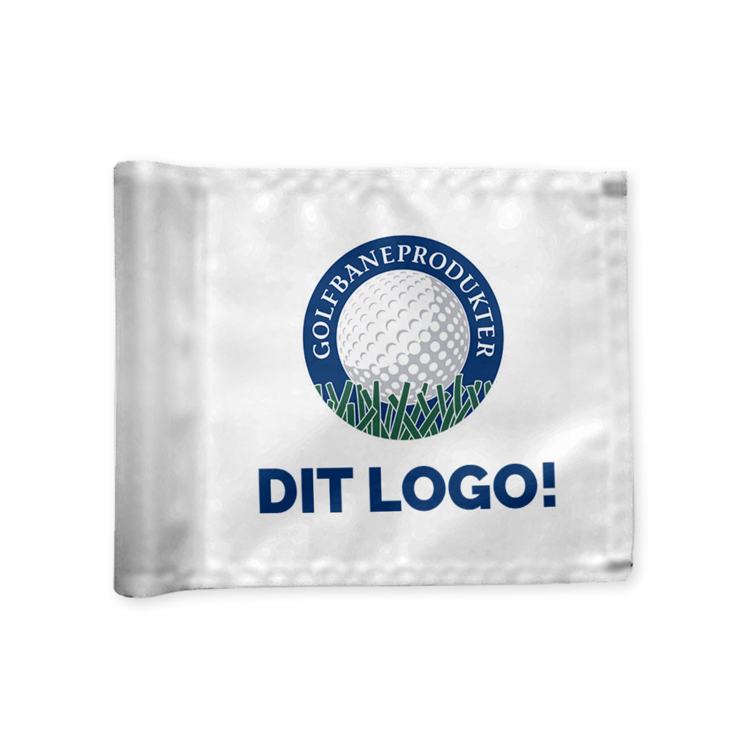 Puttinggreen flag, dobbeltsidet, 200 gram flagdug, valgfrit tryk, afstivet
