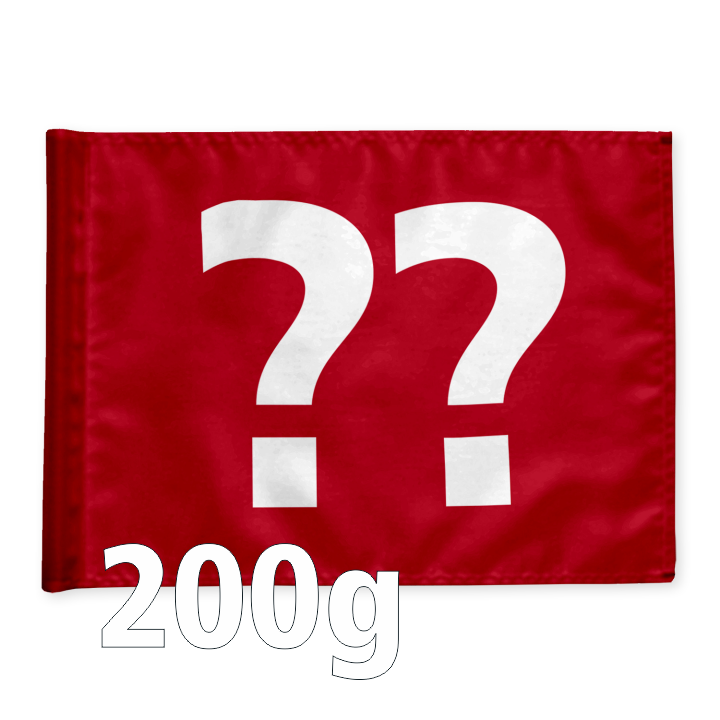 Stykvis Adventure Golf Flag, afstivet, rød, valgfri nummer, 200 gram