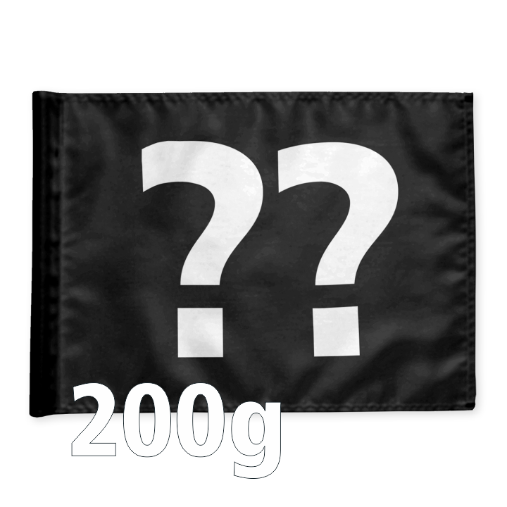 Stykvis minigolf Flag, dobbeltsidig, sort, valgfrit nummer, 200 gram