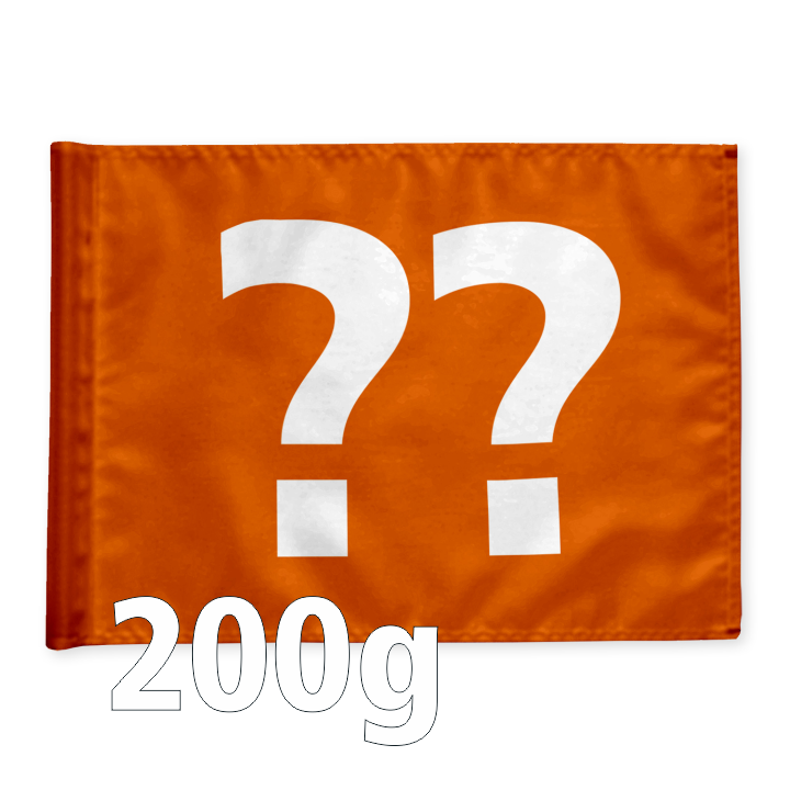 Stykvis Adventure Golf Flag, afstivet, orange, valgfri nummer, 200 gram