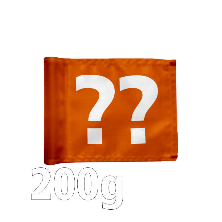 Stykvis Puttinggreen Flag, enkeltsidet, orange, valgfrit nummer, 200 gram