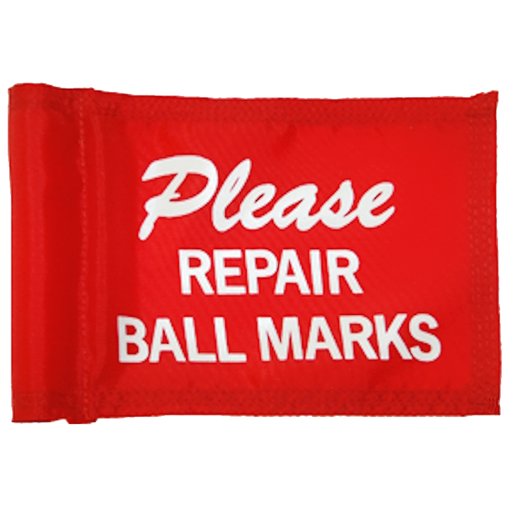 Placeringsflag, Rød/Hvid tekst, nylon