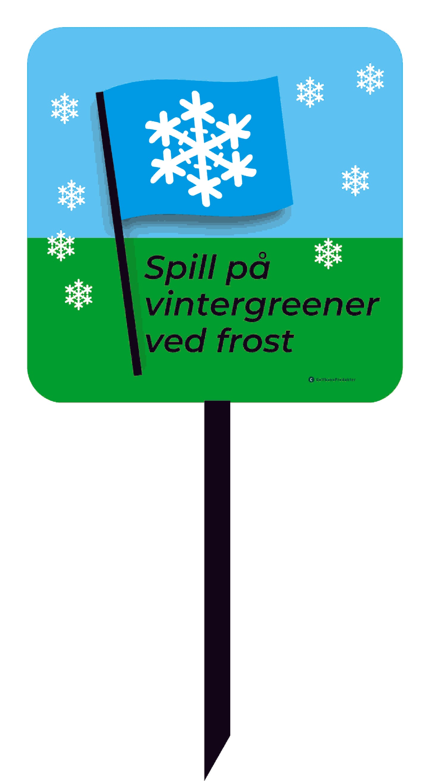 Golfskilt: Spil til vintregreen ved frost