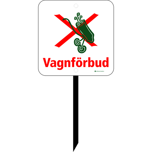 Golfskilt: Vognforbud + symbol