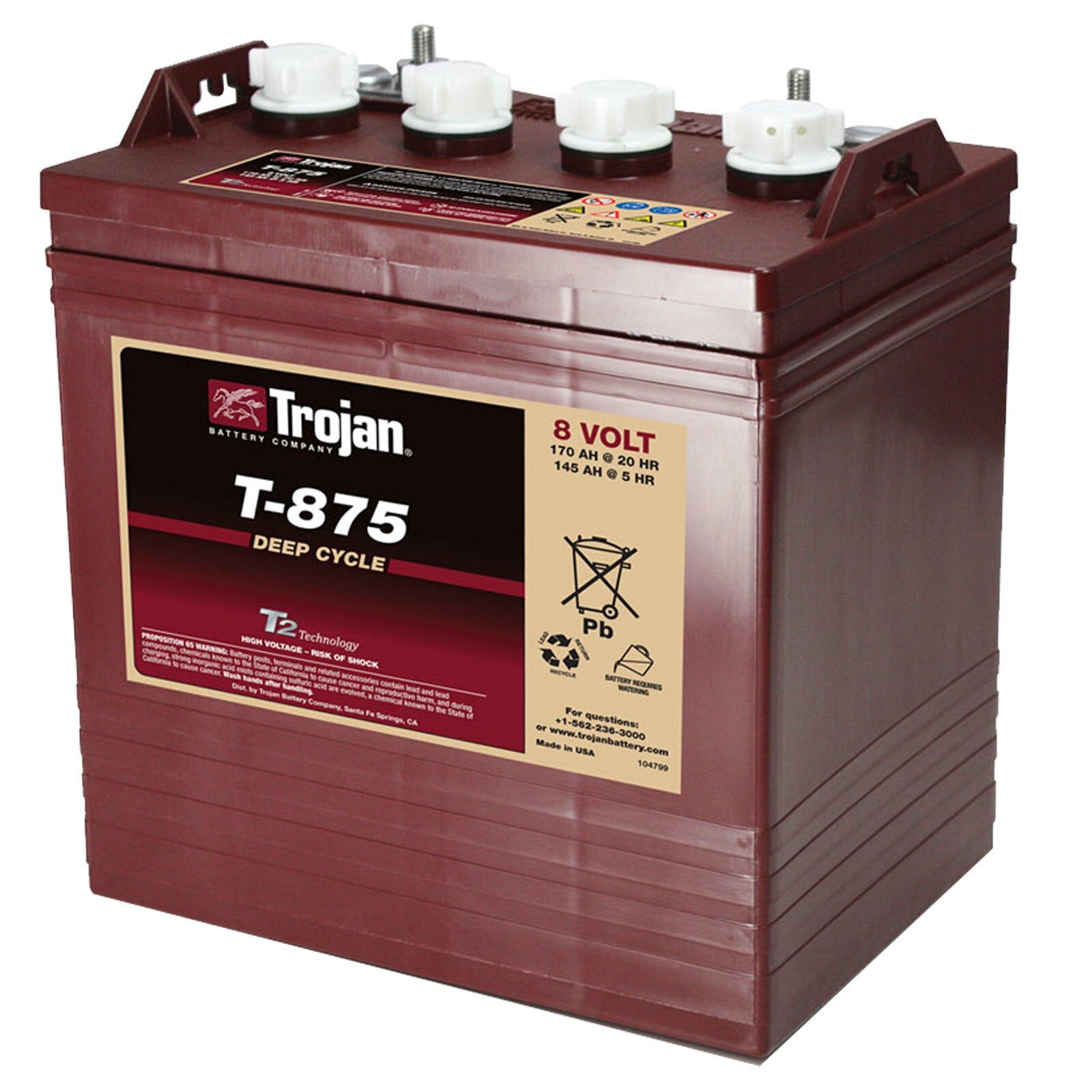 ekstremt ale Fortløbende Trojan Batteri T-875, 8V – GolfbaneProdukter ApS