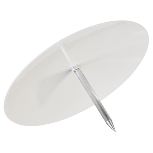 Tee markering i rustfrit stål, flad, hvid