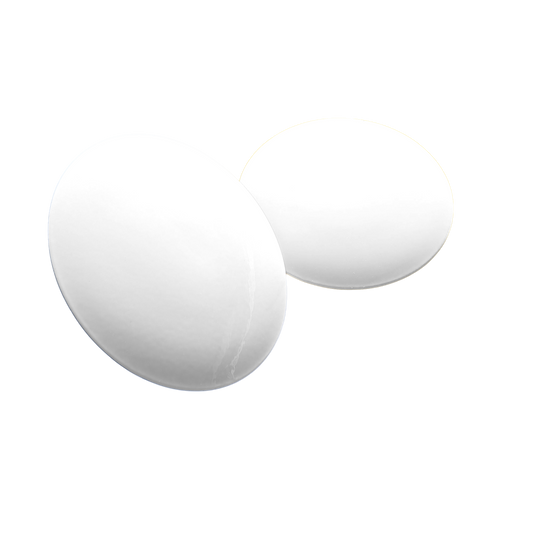 Tee markering i rustfrit stål, flad, hvid