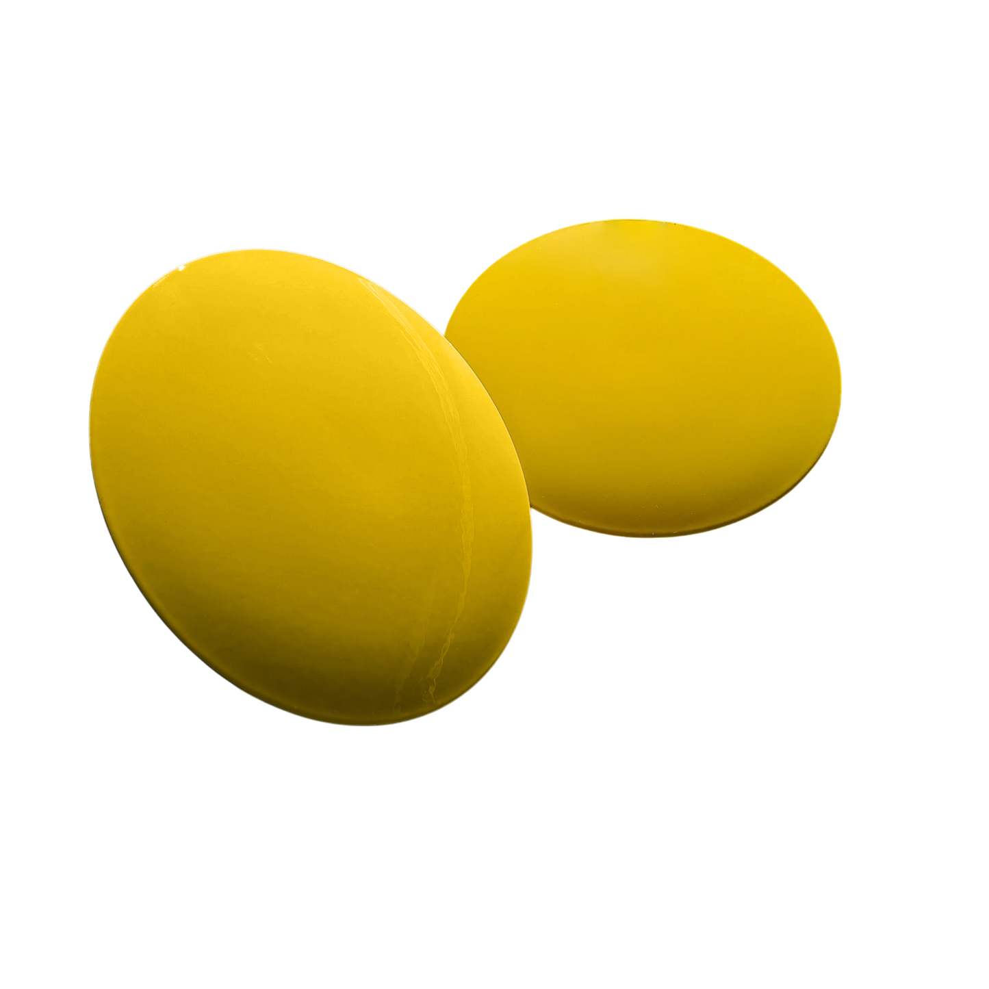 Tee markering i rustfrit stål, flad, gul