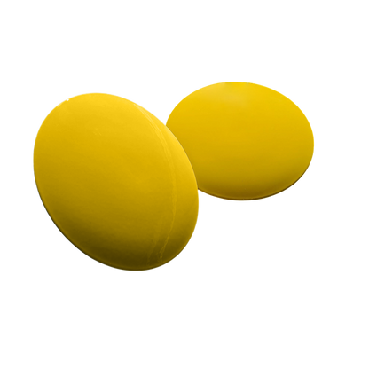Tee markering i rustfrit stål, flad, gul