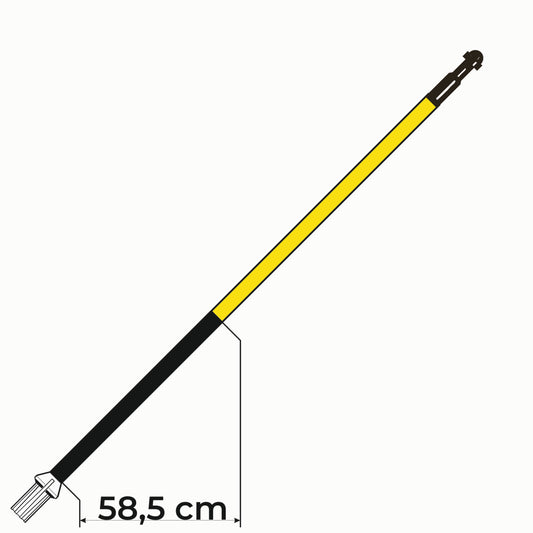 Golfflagstang 5' i gul med 1 sort stribe