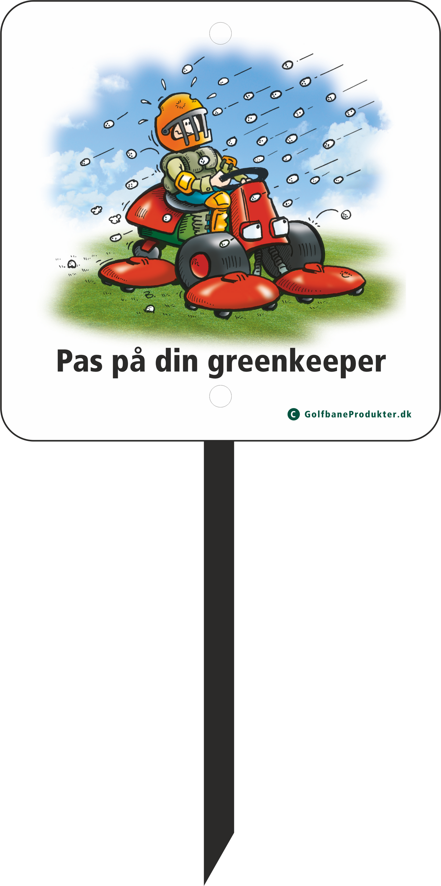Golfskilt: Pas på din greenkeeper