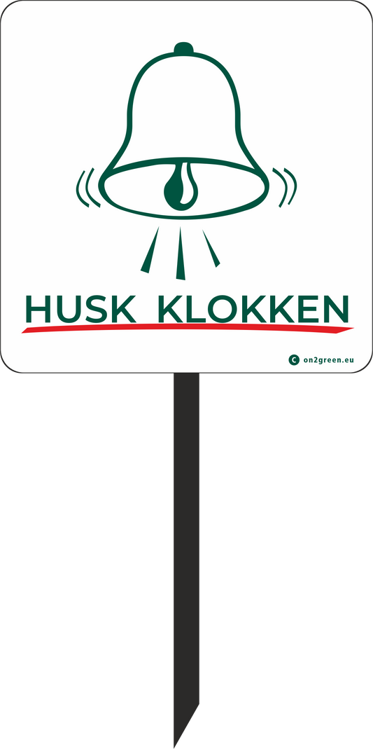 Golfskilt: Husk klokken