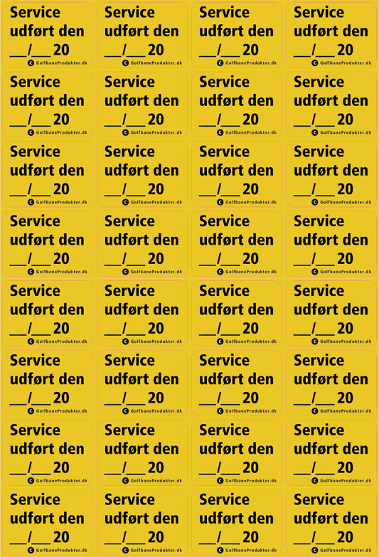 Klistemærke: "Service udført..."