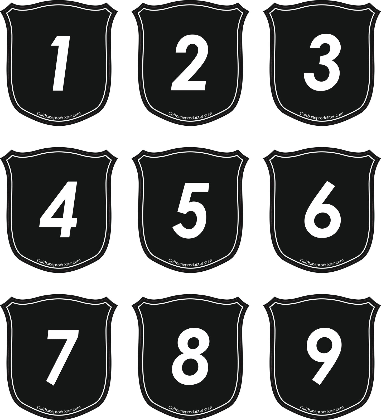 Klistermærker 1-9 til Skjold puttinggreenflag