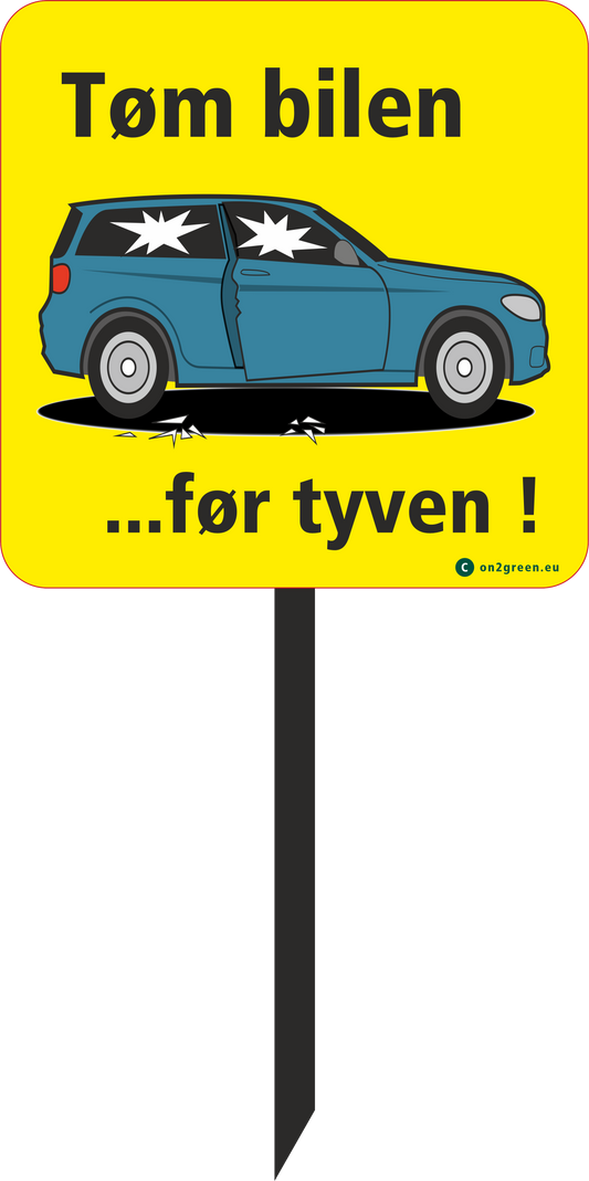 Golfskilt: Tøm bilen før tyven