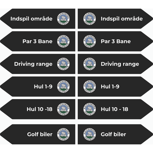 Vejviserskilt med tekst og klublogo