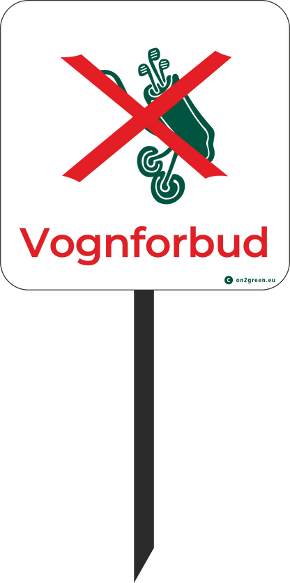 Golfskilt: Vognforbud + symbol