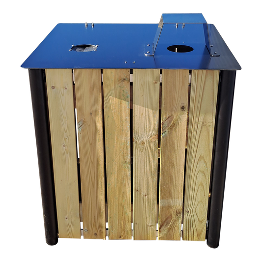 Affaldsstativ med kildesortering, 2 ruminddelinger