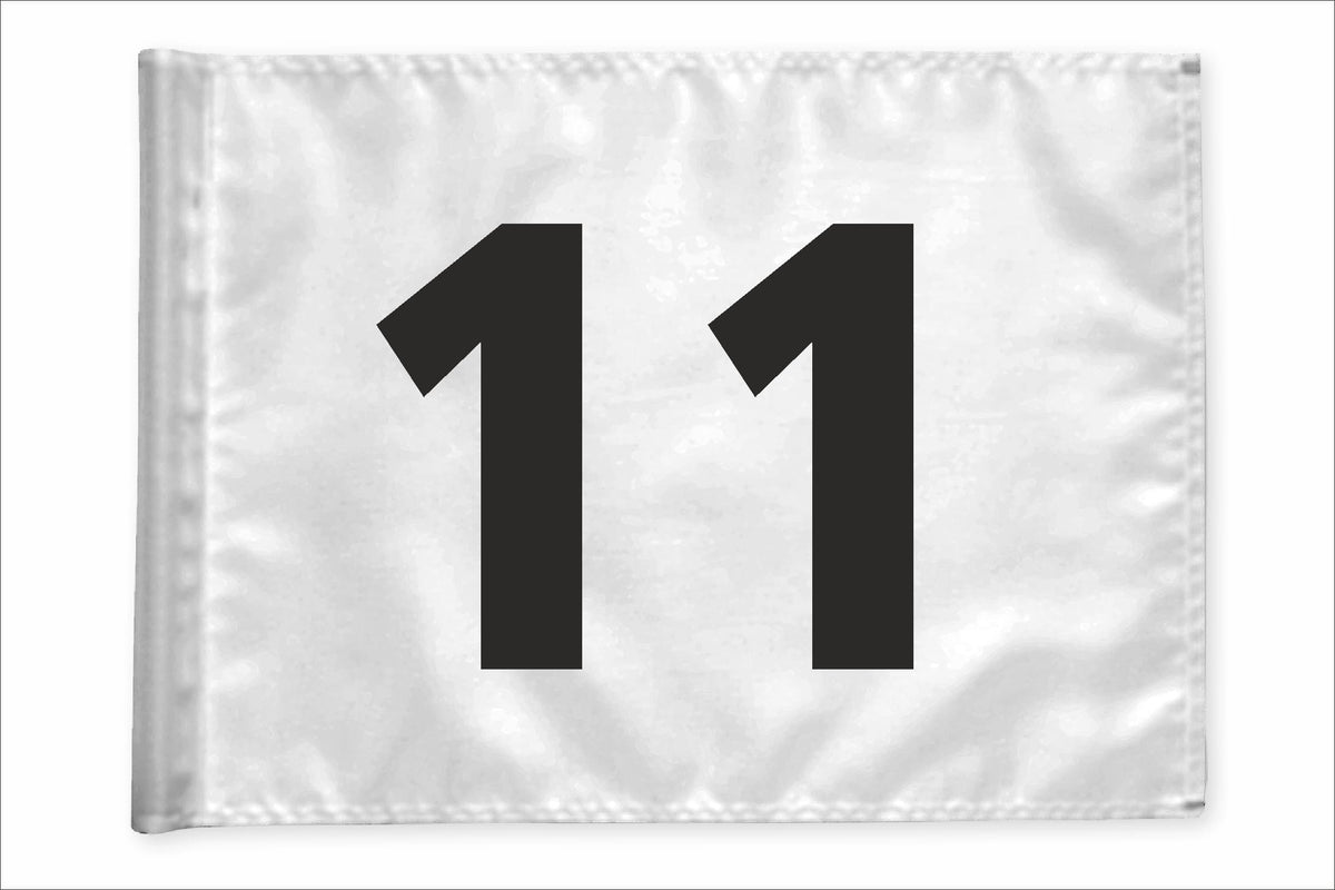 Stykvis golfflag, hvid, nummer 11
