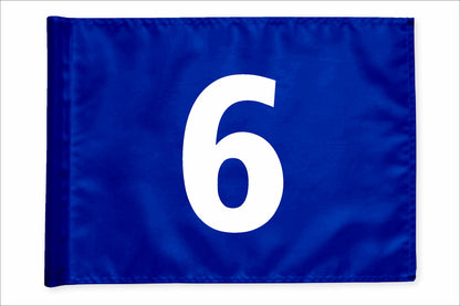 Stykvis golfflag, blå, nummer 6