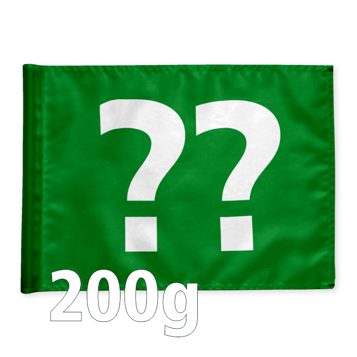 Stykvis minigolf Flag, dobbeltsidig, grøn, valgfrit nummer, 200 gram