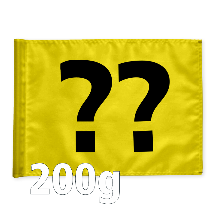 Stykvis Adventure Golf Flag, afstivet, gul, valgfri nummer, 200 gram
