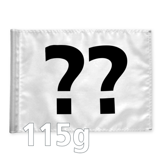 Stykvis Golf Flag, hvid, valgfri nummer, 115 gram