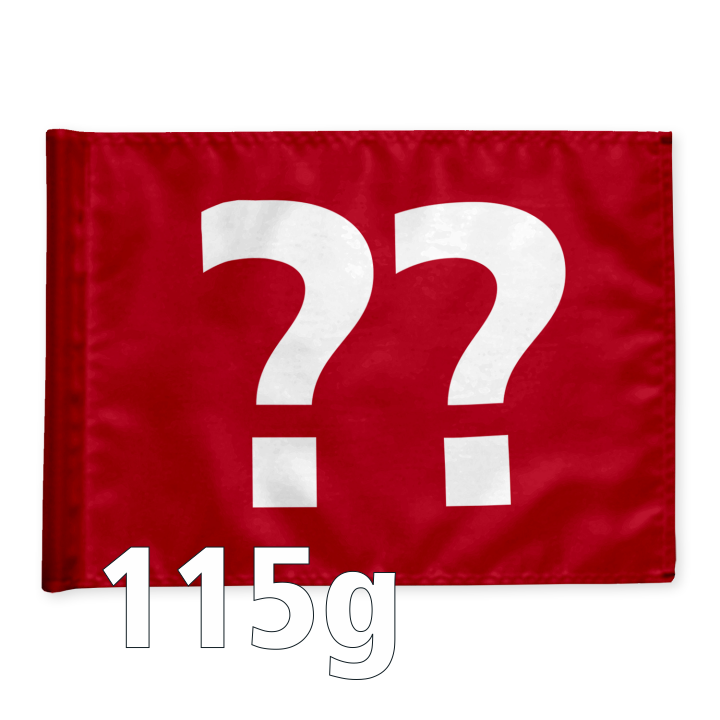 Stykvis Adventure Golf Flag, rød, valgfri nummer, 115 gram