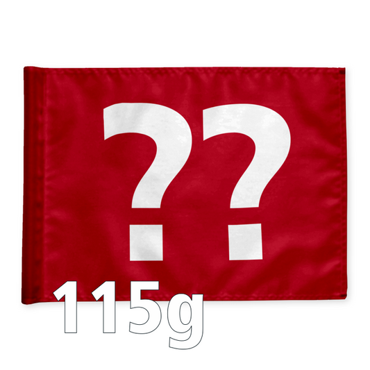 Stykvis golf flag i rød med valgfri hulnummer, 115 gram flagdug