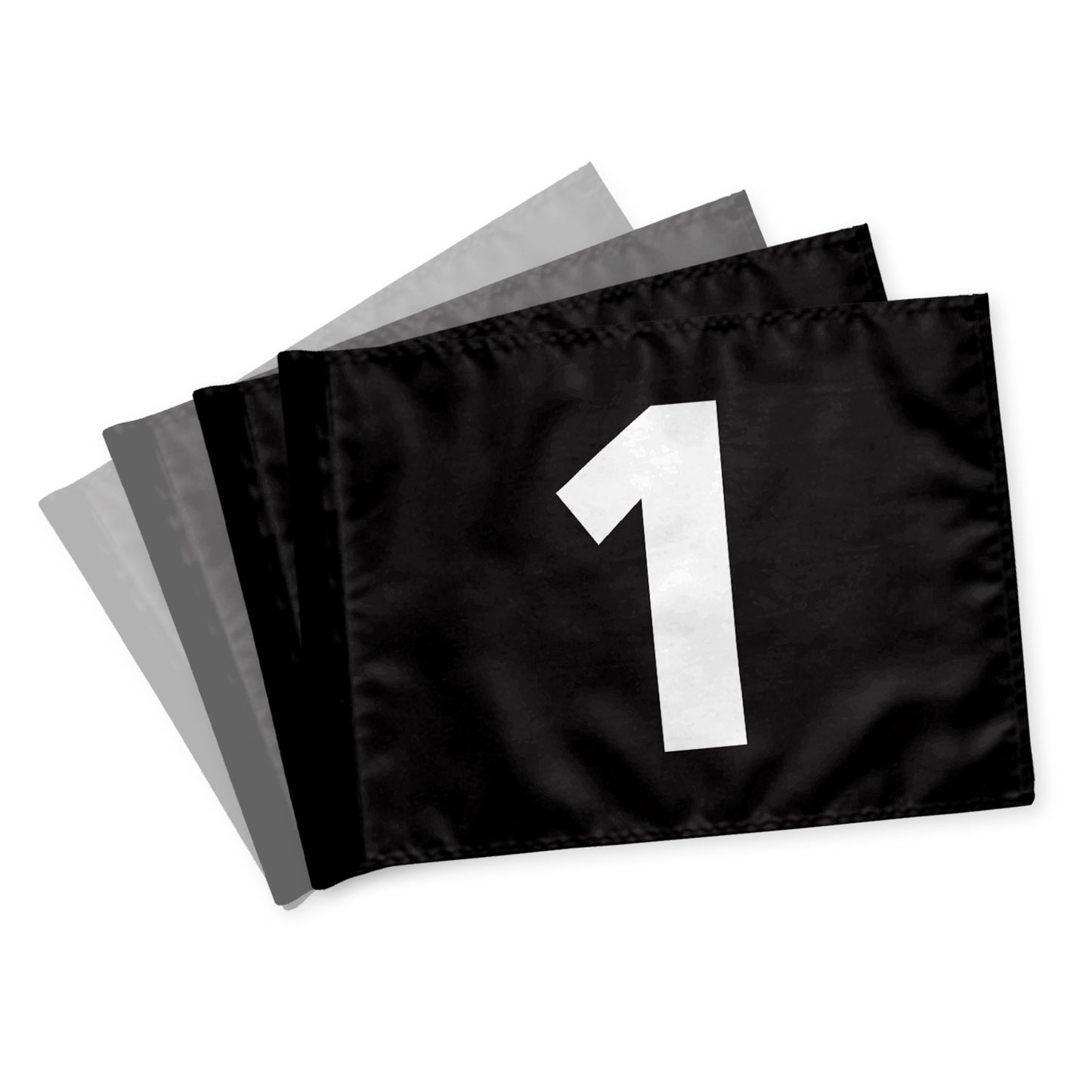 Puttinggreenflag 1-9, enkelsidet, sort med hvide tal, 200 gram flagdug