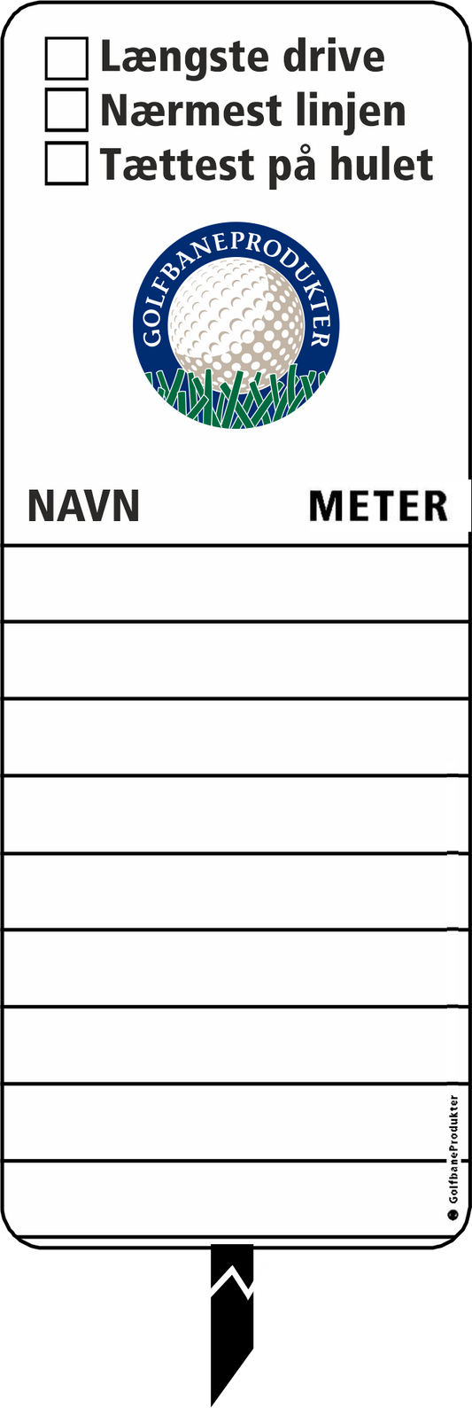 Golfskilt: Nærmest hullet 15x40