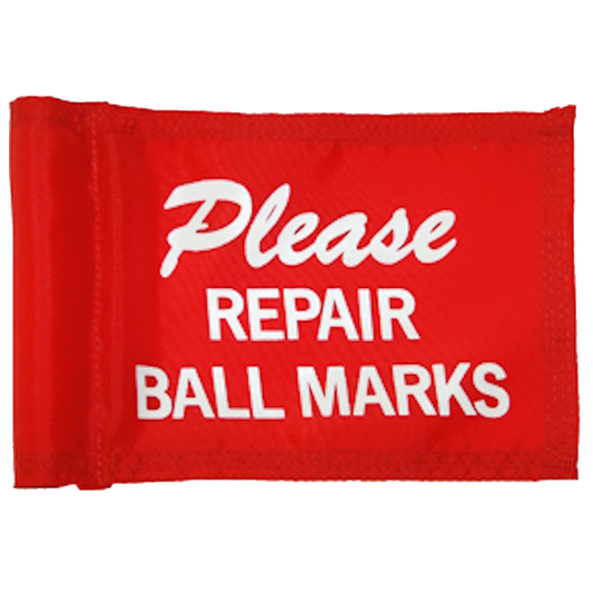 Placeringsflag, Rød/Hvid tekst, nylon