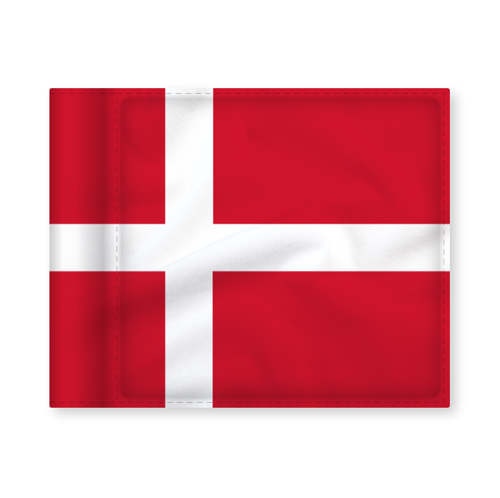 Puttinggreenflag Dannebrog, afstivet, 200 gram flagdug.