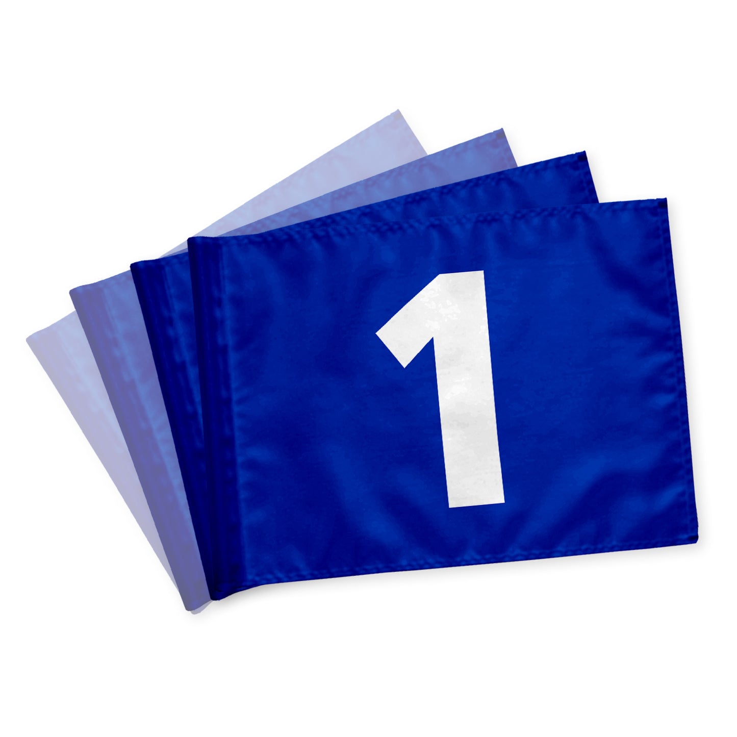 Golfflag 1-9, blå med hvide tal, nylon flagdug