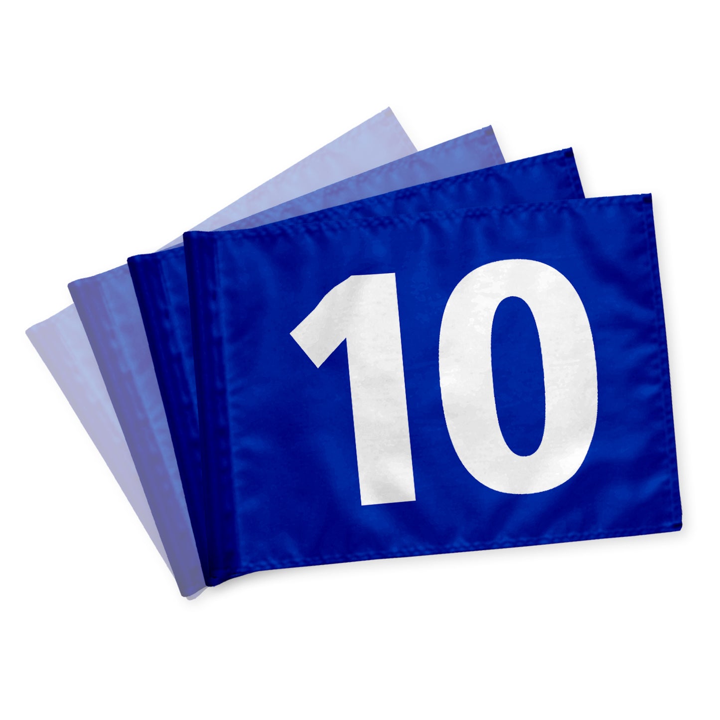 Golfflag 10-18, blå med hvide tal, nylon flagdug