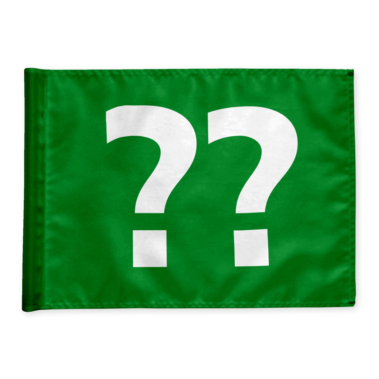 Stykvis golf flag i grøn med valgfri hulnummer, 200 gram flagdug
