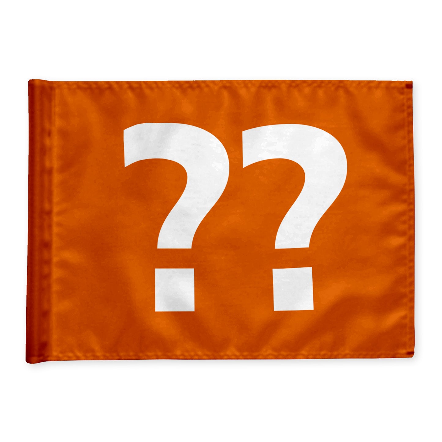 Stykvis golf flag i orange med valgfri hulnummer, 200 gram flagdug