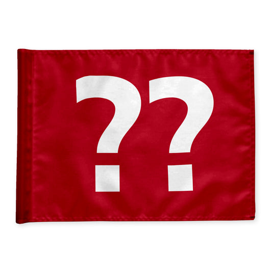Stykvis golf flag i rød med valgfri hulnummer, 200 gram flagdug