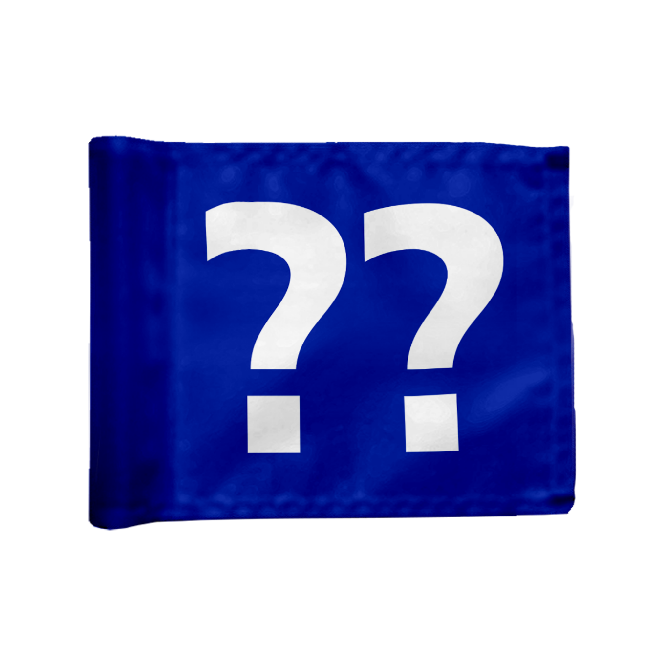 Stykvis Adventure Golf flag i blå med valgfri hulnummer, afstivet, 200 gram flagdug,