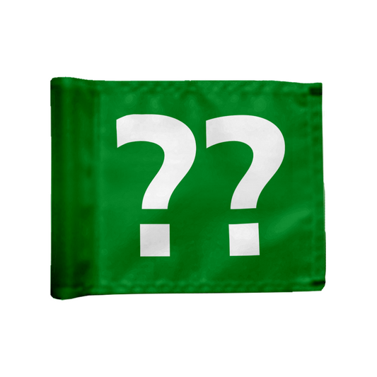 Stykvis Adventure Golf flag i grøn med valgfri hulnummer, 115 gram flagdug.