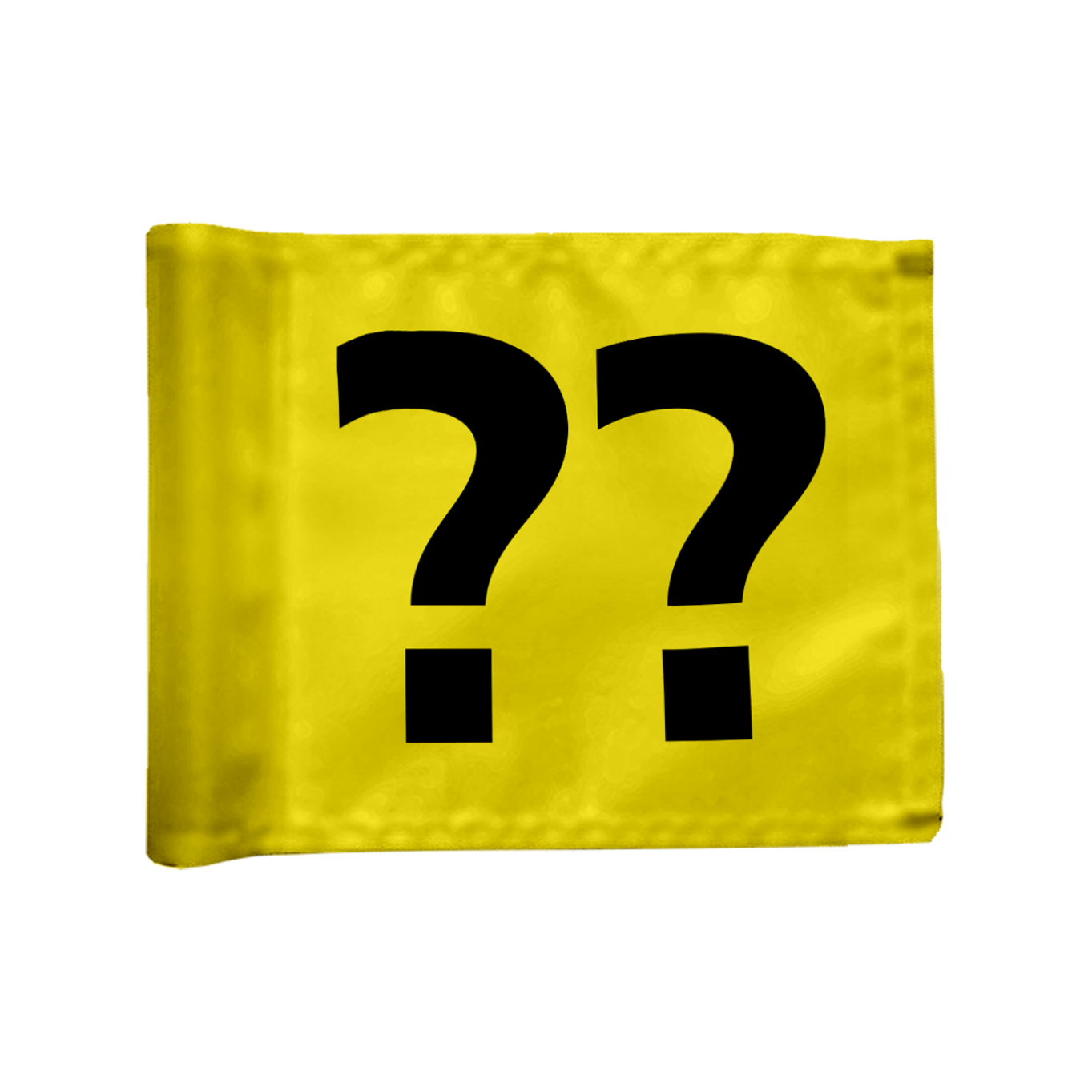 Stykvis Adventure Golf flag i gul med valgfri hulnummer, afstivet, 200 gram flagdug,
