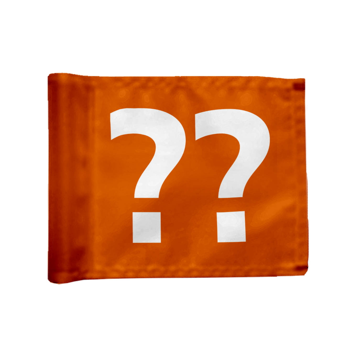 Stykvis Adventure Golf flag i orange med valgfri hulnummer, 200 gram flagdug.