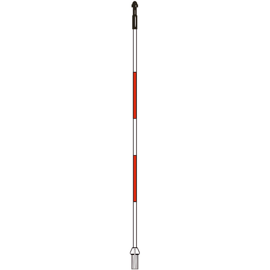 Golfflagstang 10' i hvid med  2 røde striber
