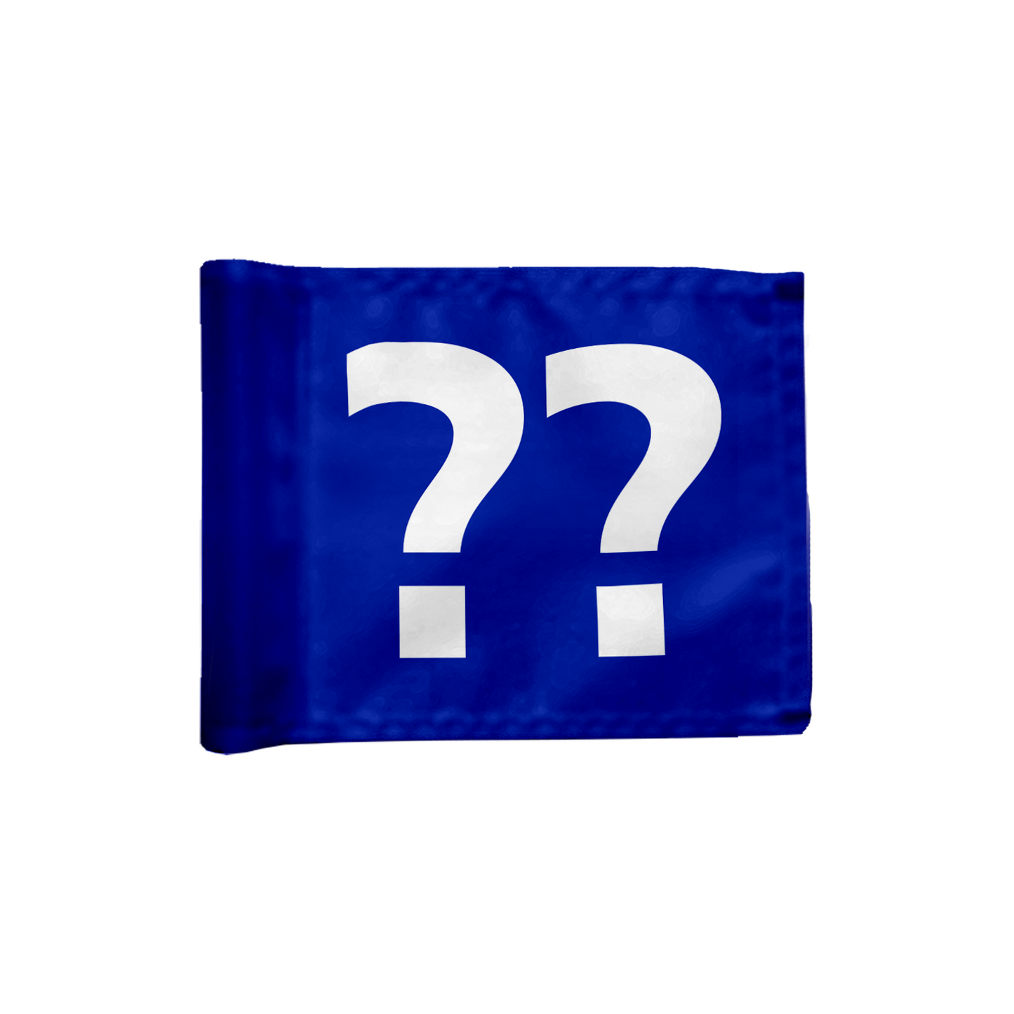 Stykvis puttinggreen flag enkeltsidet i blå med valgfrit hulnummer, 200 gram flagdug