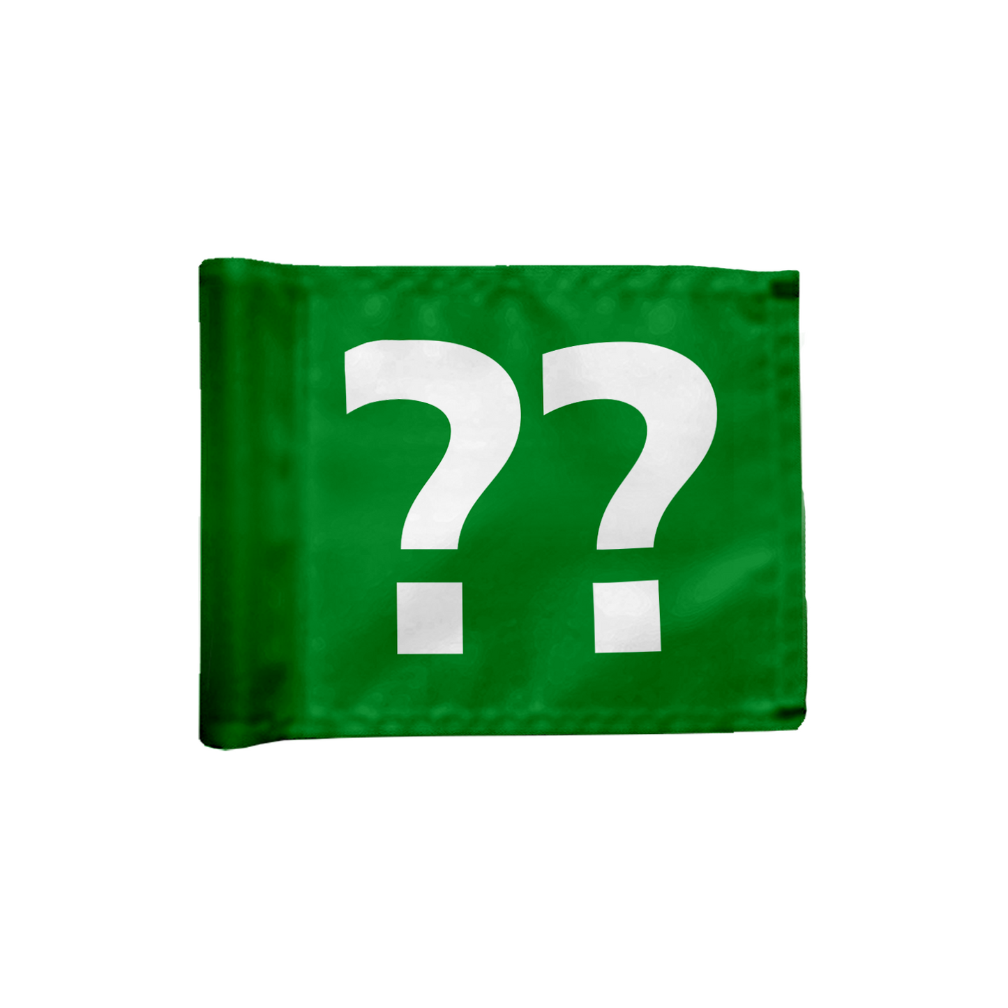 Stykvis puttinggreenflag, afstivetr, i grøn med valgfrit hulnummerl, 200 gram flagdug